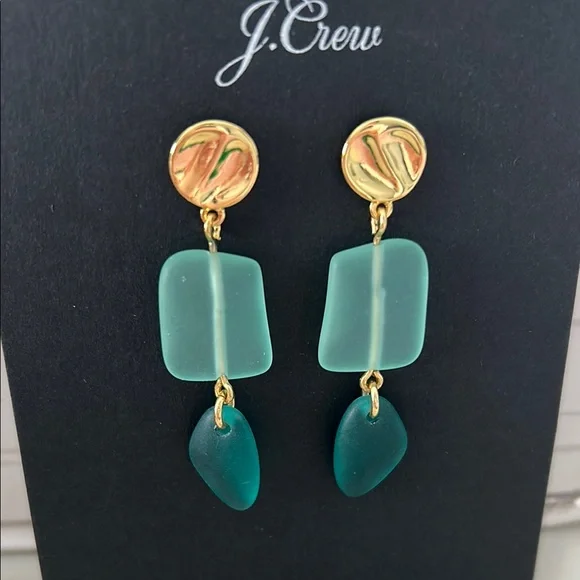 J Crew frosty sea glass drop earrings - Picture 2 of 3
